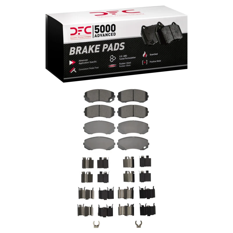 DFC 05-11 Freightliner FL360 (Mexico) Rear/Front 5000 Adv Semi Metallic Brake Pads & Hardware Kit