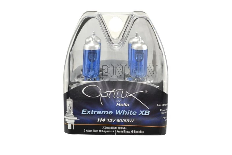 hella_H71071352-6793435426411 Hella Optilux 12V 60/55W H4/9003 P43t Extreme Weiß XB-Glühlampe (Paar)