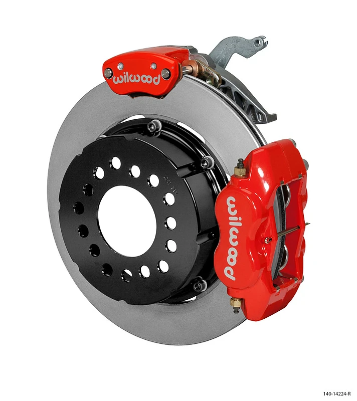 wilwood_140-14224-R-679570a889a89 Wilwood Forged Dynalite P/S Heck-Kit mit MC4 P-Bremse Rot Chev 12 Bolt mit Clip-Eliminator