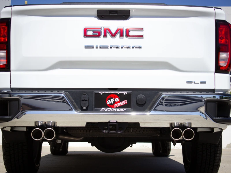 aFe Vulcan Serie 3-2,5 Zoll 304SS Auspuff Cat-Back mit Polierten Endrohren 2019 GM Silverado/Sierra 1500 L4-2,7L (t)