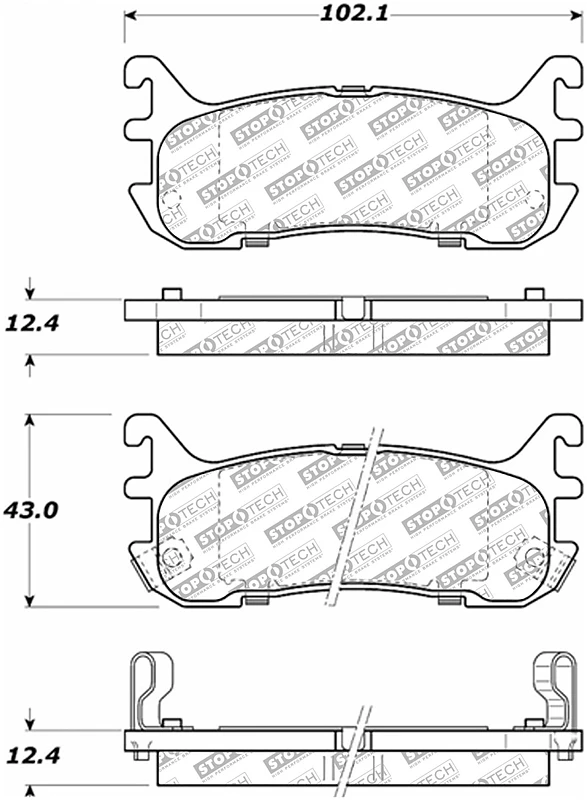 stoptech_305.06360-6794e2be938b2 StopTech 97-03 Ford Escort Street Select Rear Brake Pads