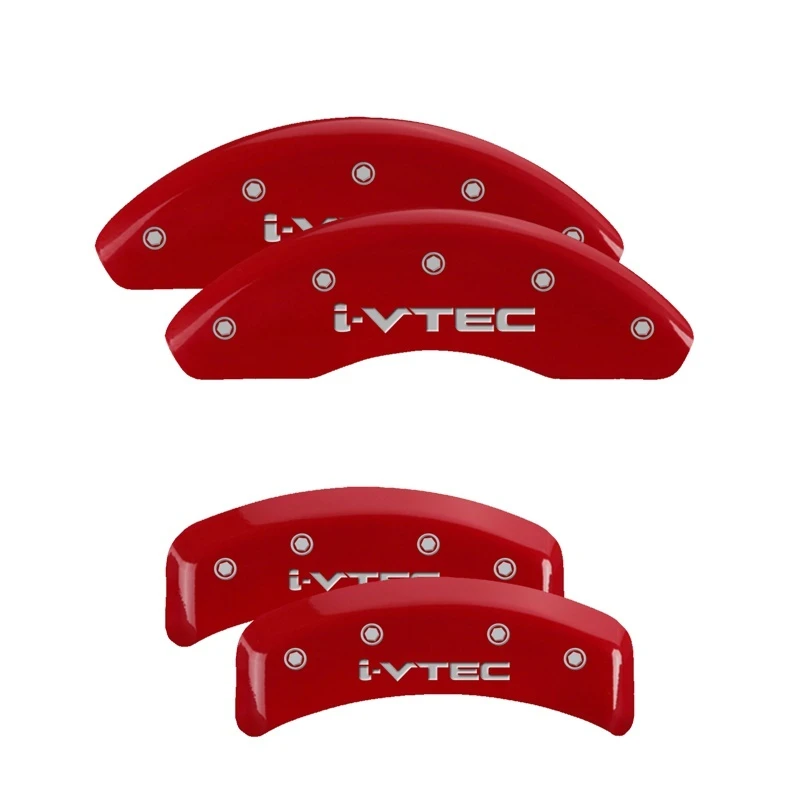 MGP 4 Bremse Caliper Abdeckungen Graviert Vorne & Hinten i-Vtec Rot finish silber ch