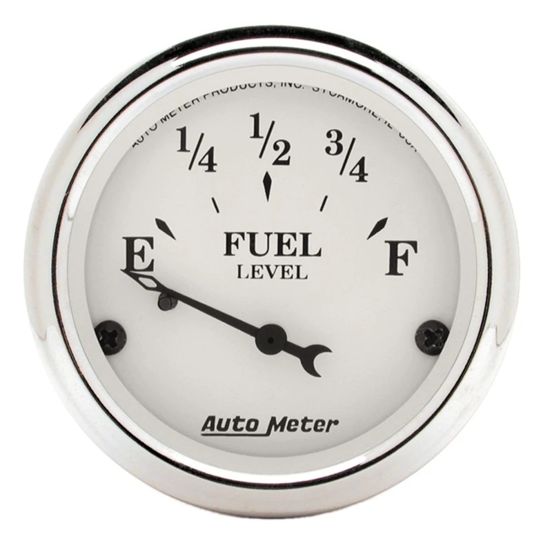 AutoMeter Gauge Fuel Level 2-1/16in. 73 Ohm(e) to 10 Ohm(f) Elec Old Tyme White