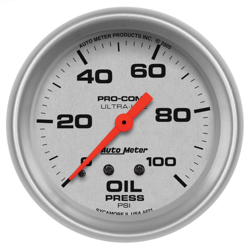Autometer Ultra-Lite 66,7mm mechanischer 0-100 PSI Öl-Druckmesser