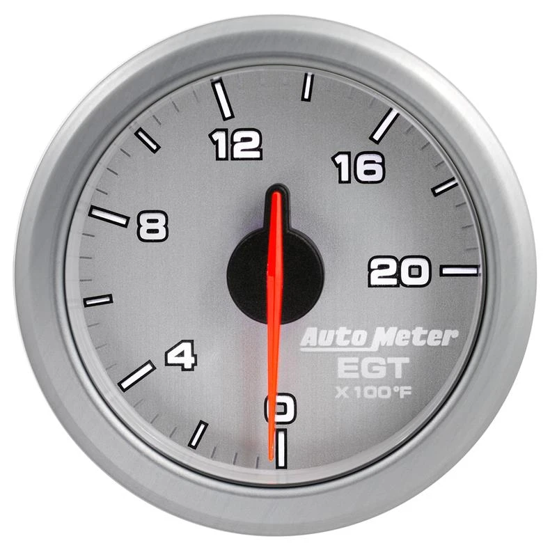Autometer Airdrive 2-1/16 Zoll EGT-Messgerät 0-2000 Grad F - Silber
