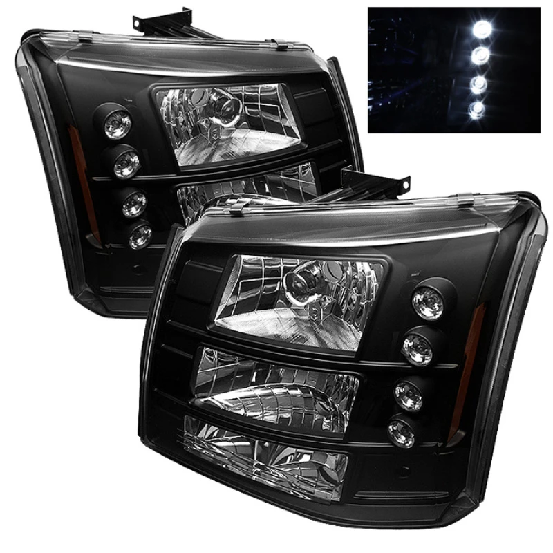 spyder_5012395-6794bf7f0894a Spyder Chevy Silverado 1500/2500 03-06 Bumper Lights Crystal Headlights Blk HD-YD-CS03-1PC-AM-BK