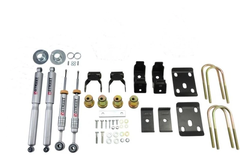 Belltech Tieferlegungskit 14 Chev/GM Silverado/Sierra Std Cabs 2WD 0in bis -4in Vorne/7in Hinten mit Stoßdämpfer