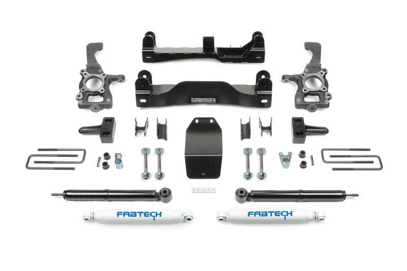 Fabtech 2014 Ford F150 4WD 4 Zoll Basic-System mit hinteren Performance-Stoßdämpfern