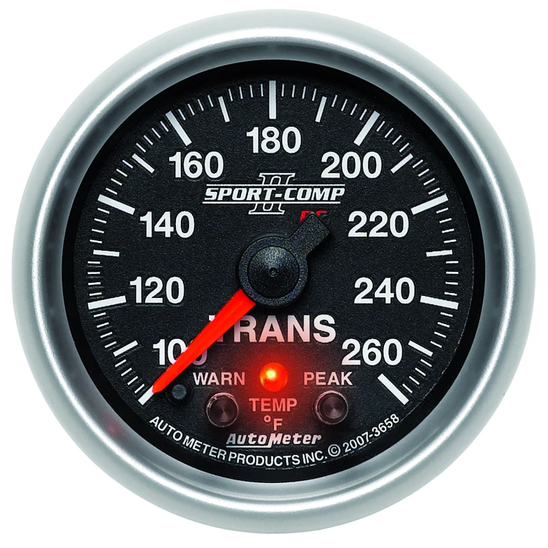 Autometer Elite 52.4mm 100-260F Transmission Temprature Peak & Warn w/ Electronic Control Gauge
