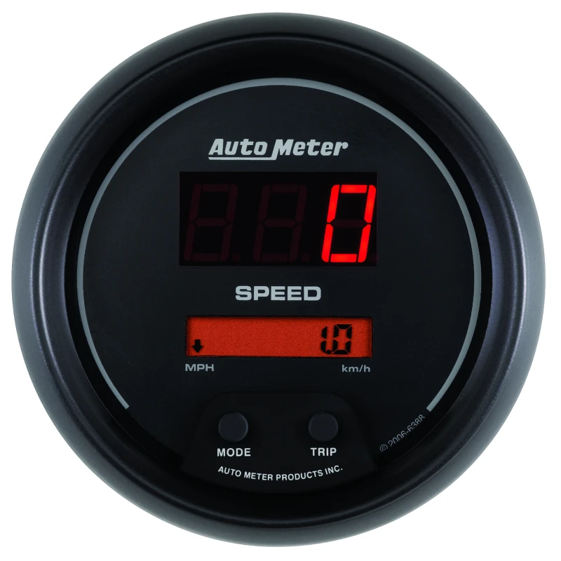 Autometer Sport-Comp Black 3 3/8in 160 MPH Digital Speedo Gauge