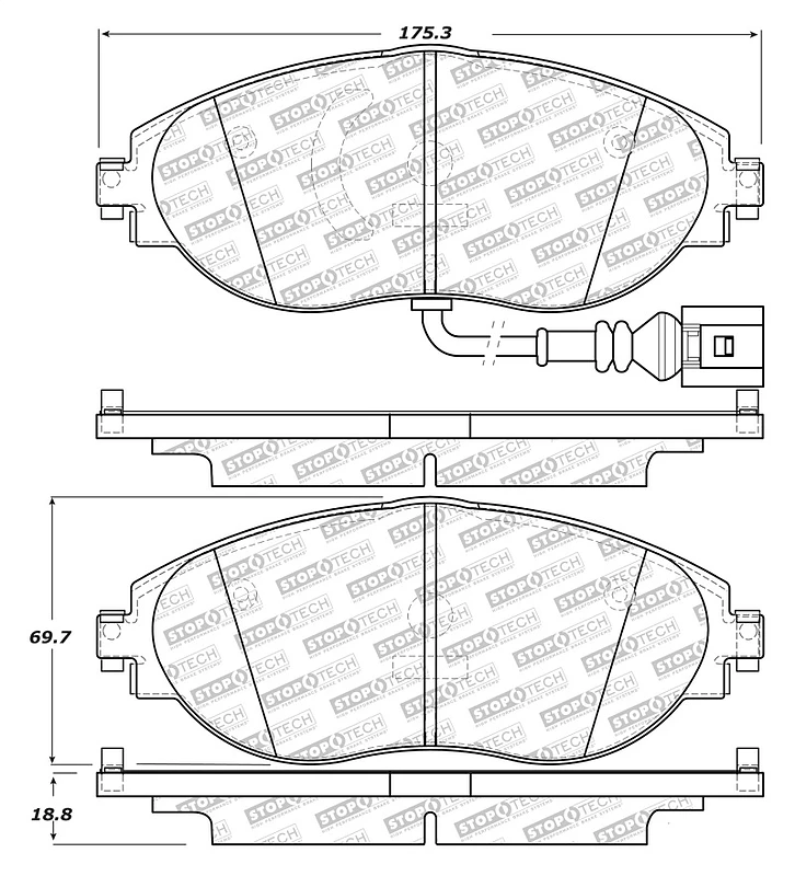 StopTech 14-18 Audi S3 Street Select Front Brake Pads