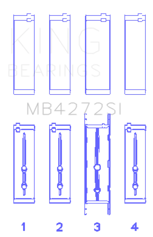 King Engine Bearings HolDEn Alloytec 175/190 (Size +.026mm) Main Bearing Set