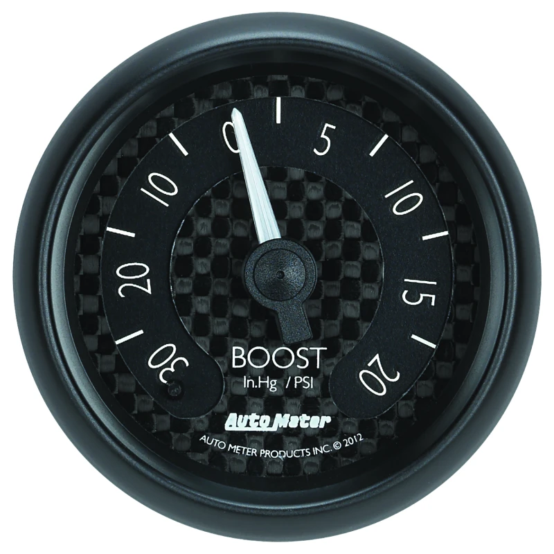 Autometer GT Series 52mm Mechanicl 30 In Hg/20 psi Vacuum/Boost Gauge