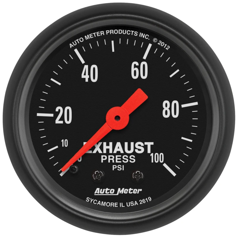 Autometer Z-Serie 2-1/16 Zoll 0-100 PSI Mechanisches Abgasdruckmanometer