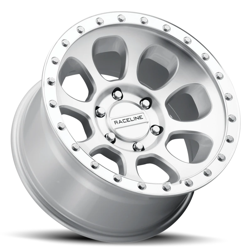 Raceline 961MC Bolt 17x9in / 5x127 BP / -12mm Offset / 78.1mm Bore - Machined Cc