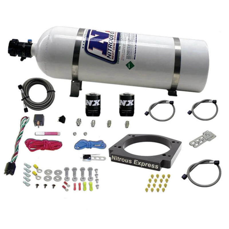 Nitrous Express GM LS 112mm Adapter Plate Kit (100-400HP) w/ 15LB Bottle