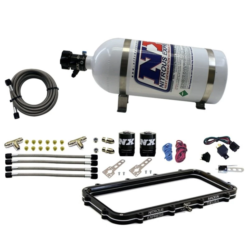 Nitrous Express Holley High Ram Plenum Nitrous-Platten-Kit mit 10lb-Flasche