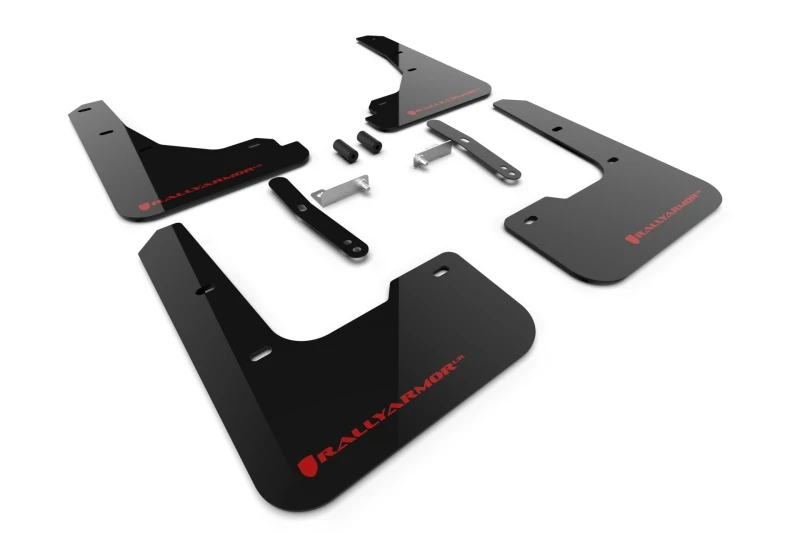 Rally Armor 2024 Hyundai Elantra Schwarze Schmutzfänger Red Logo