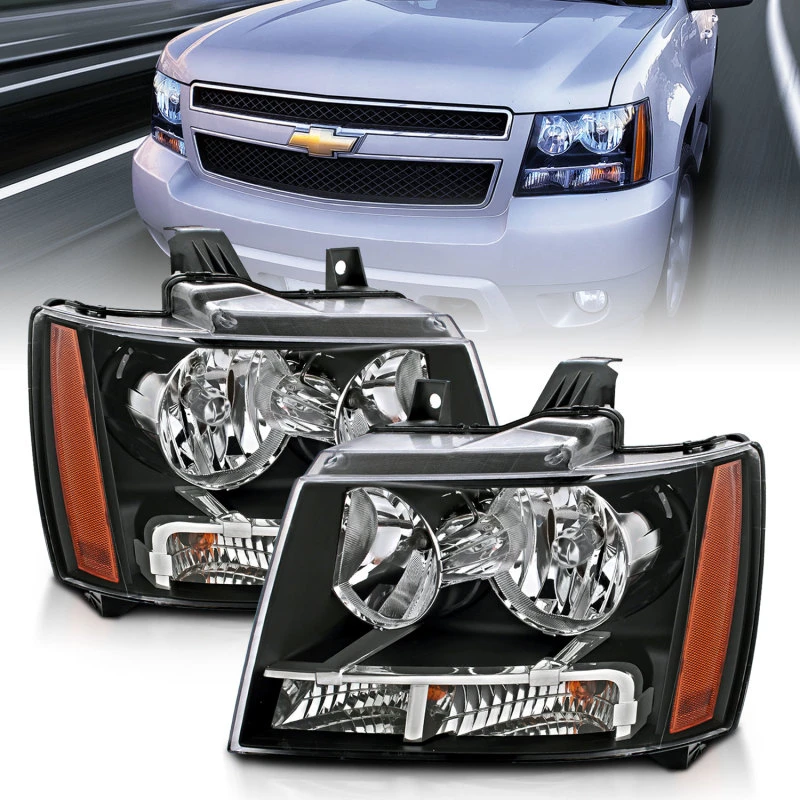 ANZO 2007-2014 Chevrolet Tahoe/Suburban Kristall-Scheinwerfer Schwarz