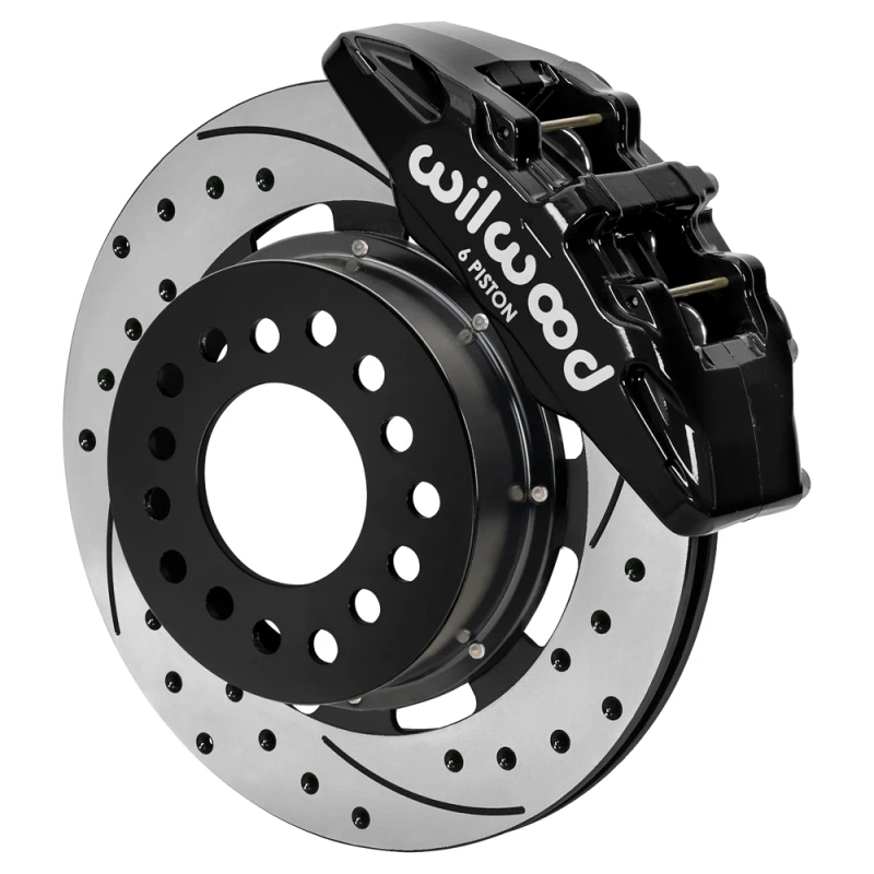 Wilwood Ford Mustang II Dynapro Front Brake Kit w/ 12.19in Drilled & Slotted Rotor - Black