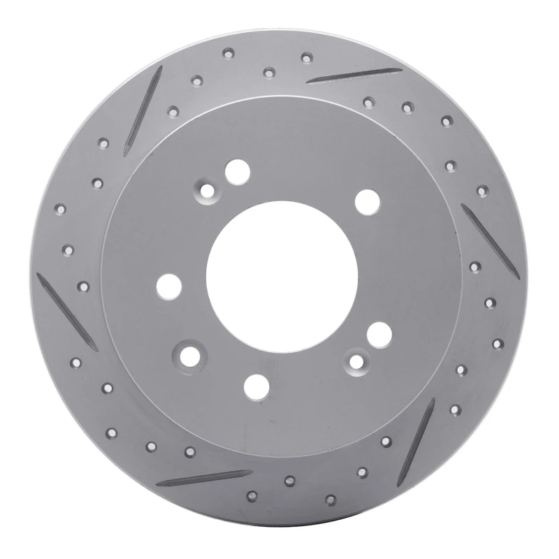 DFC 07-10 Hyundai Elantra Rear Left Drilled & Slotted Geoperformance Rotor