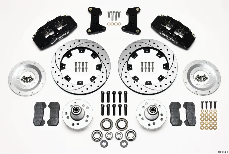 Wilwood Dynapro 6 Vorderrad-Kit 12,19 Zoll gebohrt 74-80 Pinto/Mustang II Scheibenachse nur