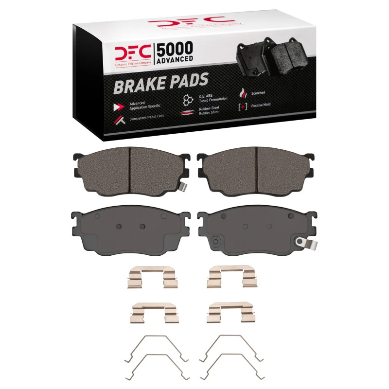 DFC 98-03 Mazda 626 Front 5000 Advanced Semi Metallic Brake Pads and Hardware Kit