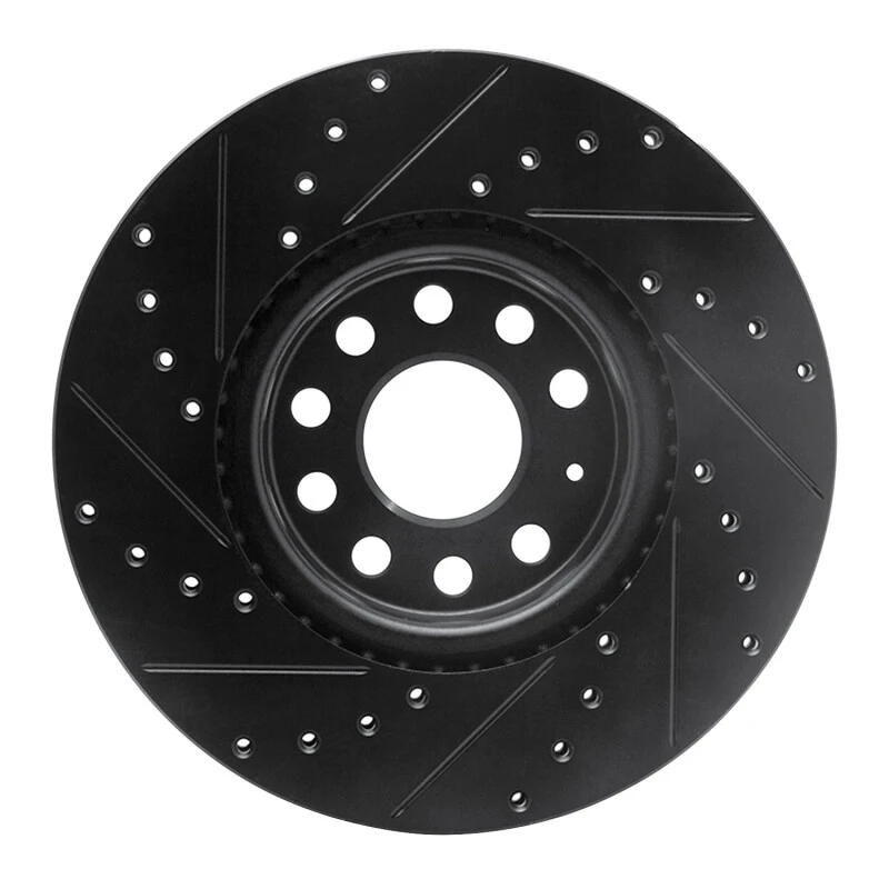 DFC 05-25 Audi TT Front Right Drilled & Slotted Black Brake Rotor