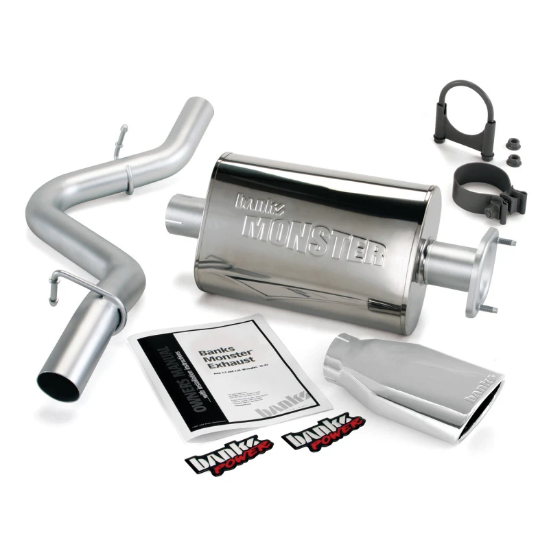 Banks Power 04-06 Jeep 4.0L Wrangler Monster Auspuffsystem - SS Einzelauspuff mit Chromspitze