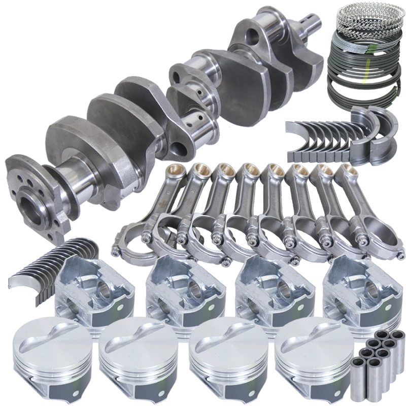 Eagle Chevy 350 2-teiliges Dichtungsgleichgewichts-Drehzahl-Kit 3,75 Zoll Kurbel 5,700 Zoll I-Beam Pleuel 4,060 Zoll Kolben