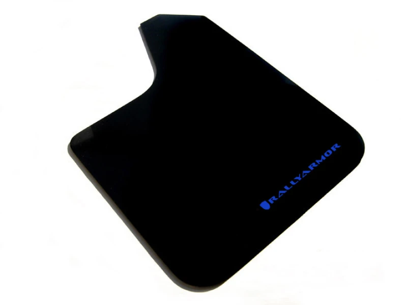 Rally Armor Universal-Passform (Ohne Hardware) Basic Black Mud Flap mit blauem Logo