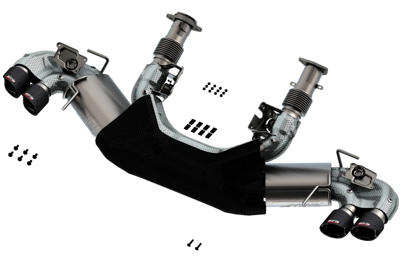 Borla 2020 Chevrolet Corvette C8 6.2L ATAK 3-Zoll-Abgassystem mit doppelten runden Winkel Carbon-Faser-Tips