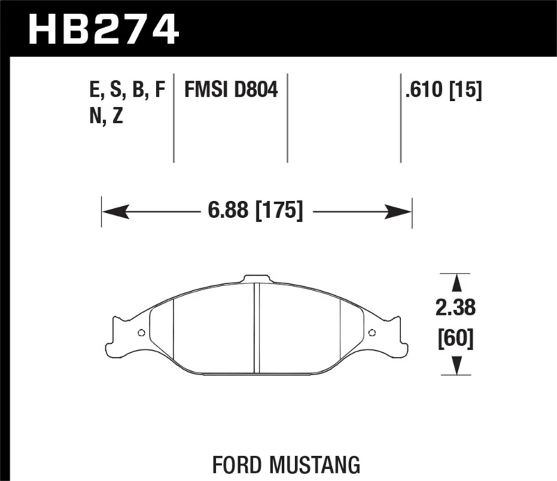 Hawk 99-04 Ford Mustang Base/GT HPS Street Vordere Bremse Pads