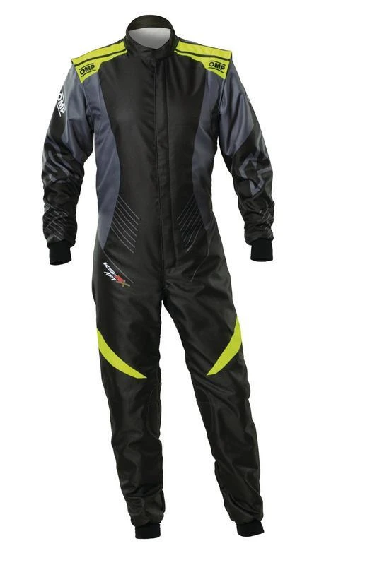 OMP KS-2X ART SUIT FIA 8877-2022 BLACK / FLUO YELLOW SZ 42