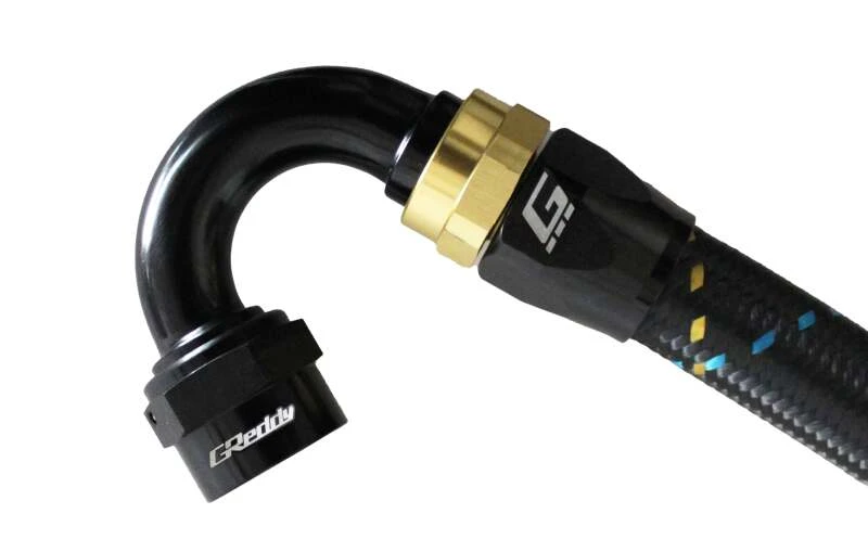 GReddy AN12 150 Degree Hose End Swivel Black/Gold Anodized