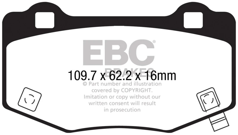 EBC Yellowstuff Hintere Bremsbeläge für 2015-2017 Ford Mustang Shelby GT350/GT350R