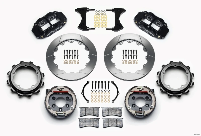 Wilwood Narrow Superlite 4R hintere P-Bremse Kit 12,88 Zoll Strange Eng Floater 3,49 Zoll Offset