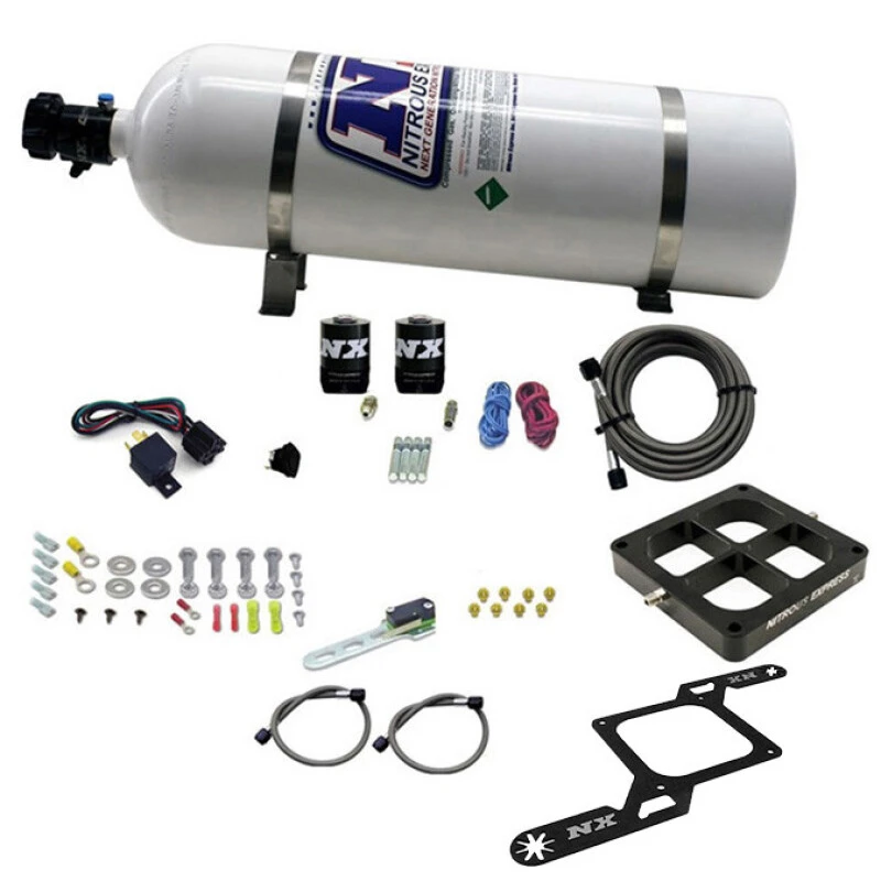 Nitrous Express Dominator Single Entry Billet Crossbar RNC Nitrous Kit (250-750HP) w/15lbbottle