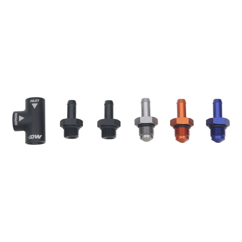 DeatschWerks Universal Venturi Siphon Jet 5/16 Zoll Schlauchbarb auf 6AN ORB Weiblich - eloxiert matt schwarz