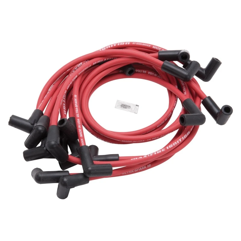 Edelbrock Zündkerzenkabel-Set SBC 74-88 V8 50 Ohm Widerstand Rotes Kabel (Set von 9)