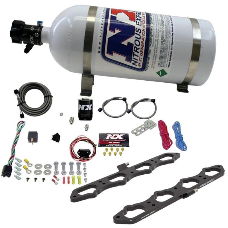 Nitrous Express 2018+ Ford 5.0L Coyote Trockenes Direkt-Port-Plattensystem mit 10lb-Flasche