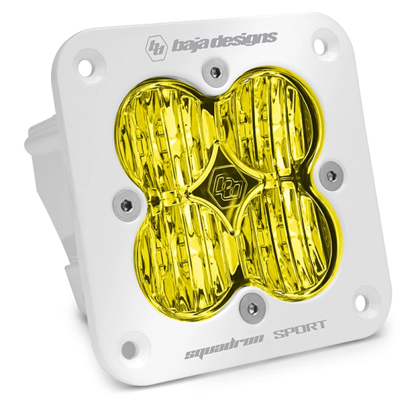 Baja Designs Squadron Sport White Flush Mount LED Light Pod mit Amber Wide Cornering Pattern
