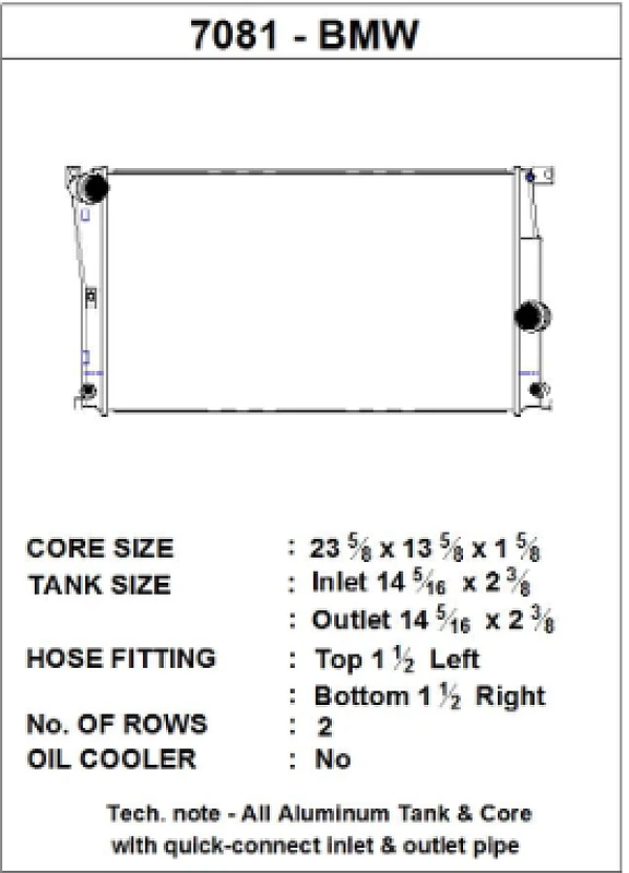 CSF BMW 2er-Serie (F22/F23) / BMW 3er-Serie (F30/F31/F34) / BMW 4er-Serie (F32/F33/F36) A/T Kühler