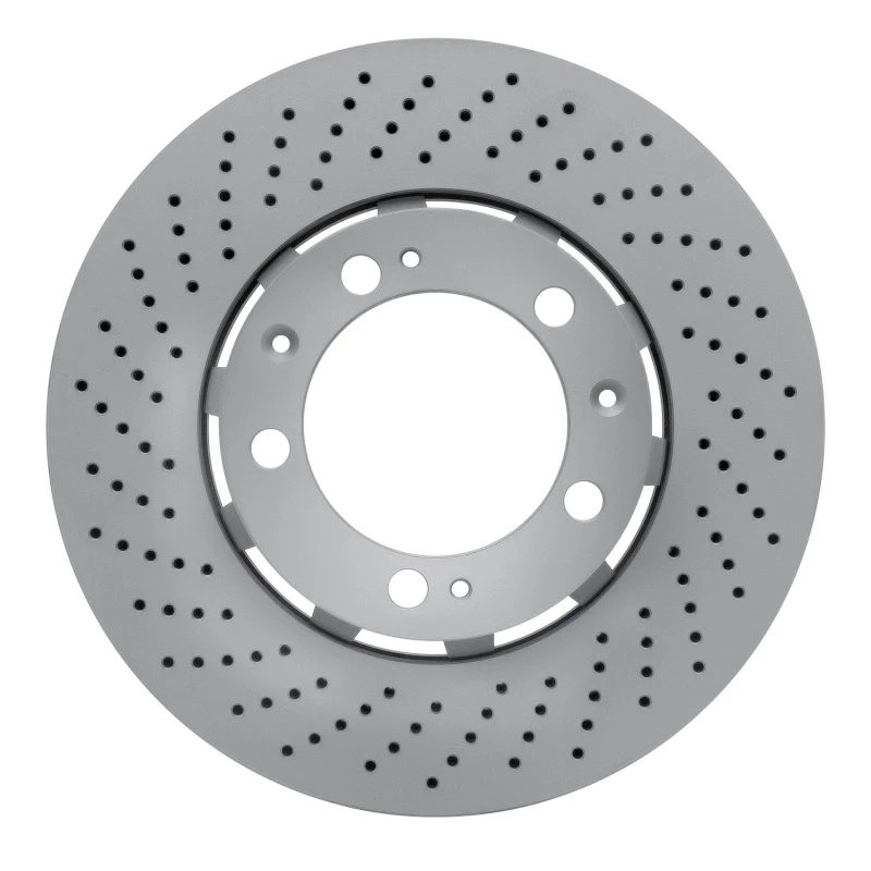 DFC 94-98 Porsche 911 Left Front Drilled Hi-Carbon Alloy Geomet Coated Rotor