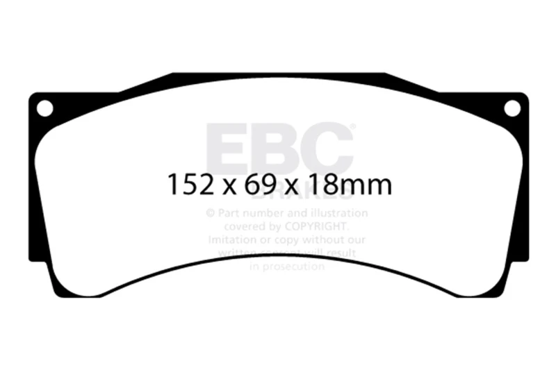 EBC Racing Alcon CAR89 4489 D54 18mm RP-1 Race Brake Pads