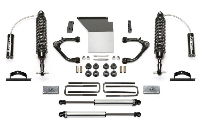 Fabtech 07-18 GM K1500 mit OE Forged UCA 3,5-Zoll-UCA-System mit DL 2,5-Resi-Federbeinen und hinteren DL-Stoßdämpfern