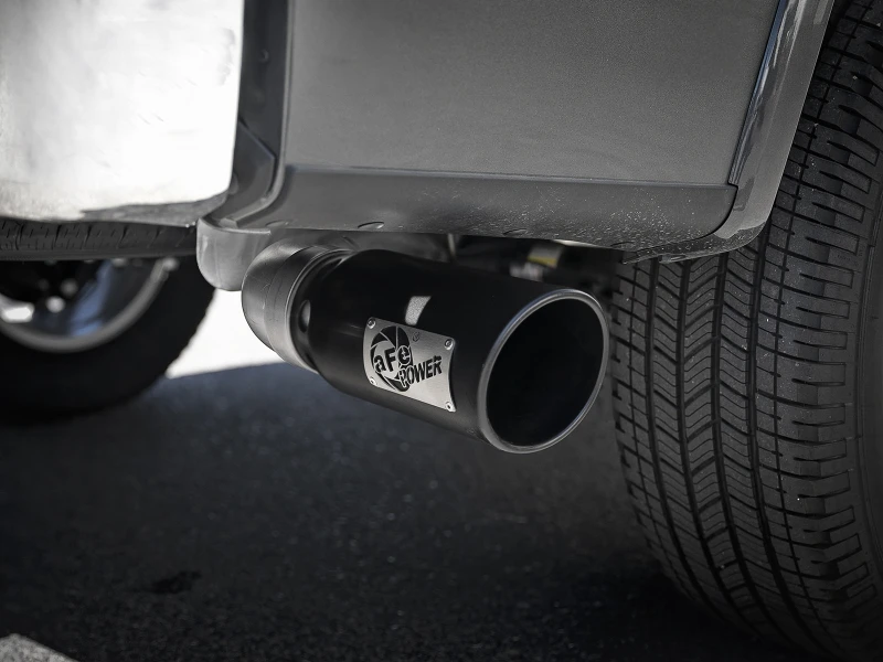 aFe Large Bore-HD 4 Zoll 409 SS DPF-Back Auspuff 18-19 Ford F-150 V6-3.0L (td) mit schwarzer Spitze
