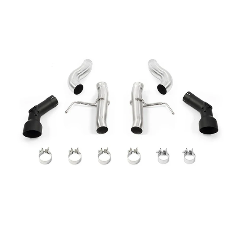 Mishimoto 2016+ Chevrolet Camaro 2.0T Dual-Tip Rennauspuff mit schwarzen Endrohren