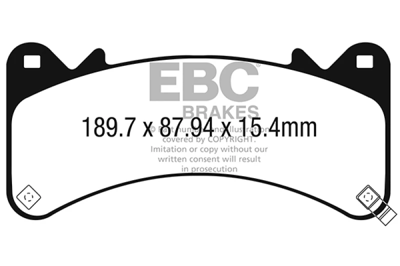 EBC 2015+ Chevrolet Tahoe 2WD (6 Piston Brembo) Yellowstuff Front Brake Pads