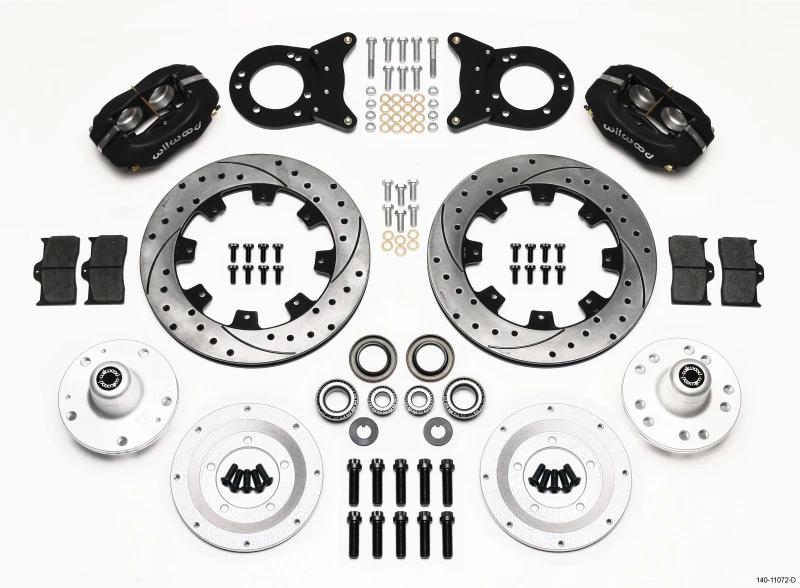 Wilwood Forged Dynalite Vorderrad-Kit 12,19 Zoll gebohrt 1965-1969 Mustang Disc & Drum Spindel
